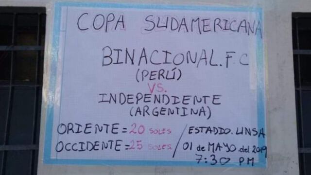 Binacional: la curiosa manera de anunciar venta de entradas para choque ante Independiente