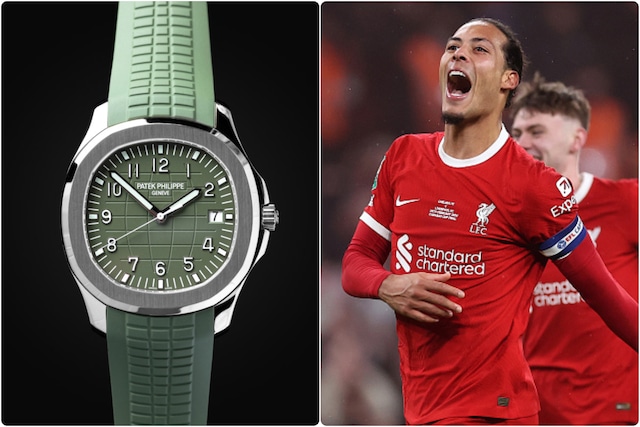 Virgil van Dijk | Reloj: Patek Philippe Aquanaut 5168-G-010 | Características: oro blanco con esfera verde y correa del mismo color | Valor: 90.000 euros.