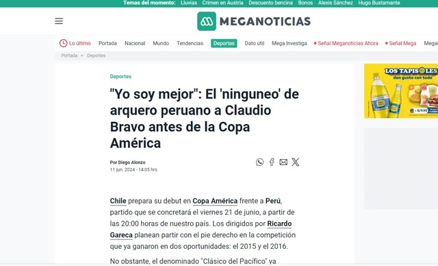 Las reacciones de la prensa chilena sobre las declaraciones de Diego Penny.