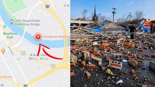 Sigue EN VIVO la trayectoria de los tornados en Nashville en Google Maps