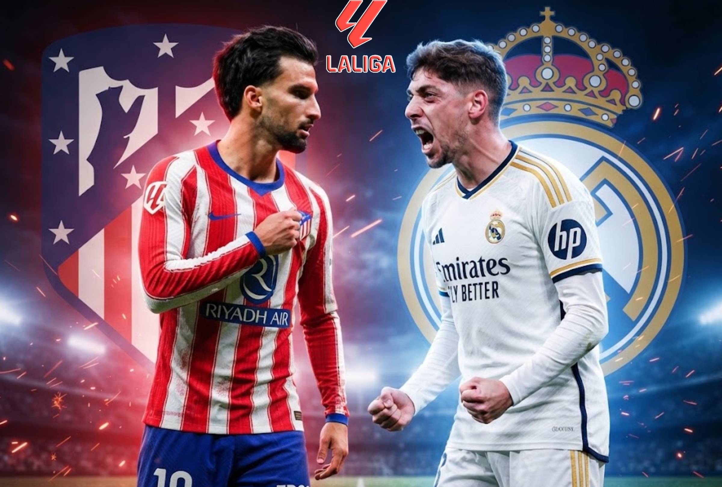 MADRID, COMUNIDAD DE MADRID (ESPAÑA), 20/09/2026.- Revisa la guía de canales que transmitirán EN DIRECTO el derbi Real Madrid vs. Atlético de Madrid que se realizará este domingo 20 de septiembre en el Estadio Riyadh Air Metropolitano por LaLiga. FOTO: Imagen creada con la IA de Gemini para Depor.
