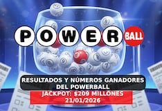 Resultados del Powerball EN VIVO hoy, 21/01/2026: mira los números ganadores del jackpot de 209 millones en EE.UU.