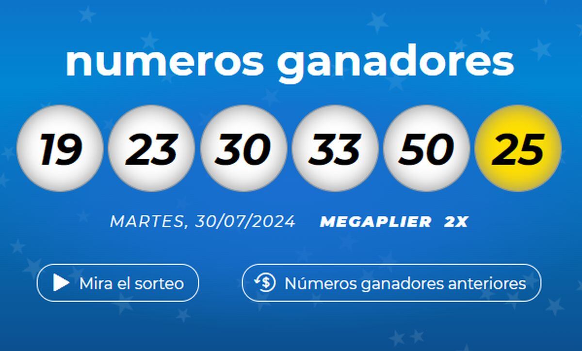 Resultados del 30 de julio de 2024 (Foto: Mega Millions)