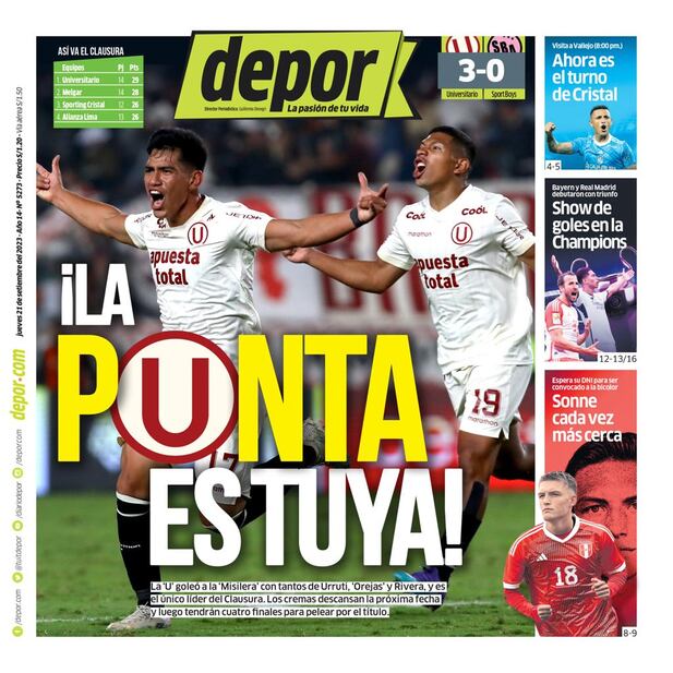 La portada impresa de hoy