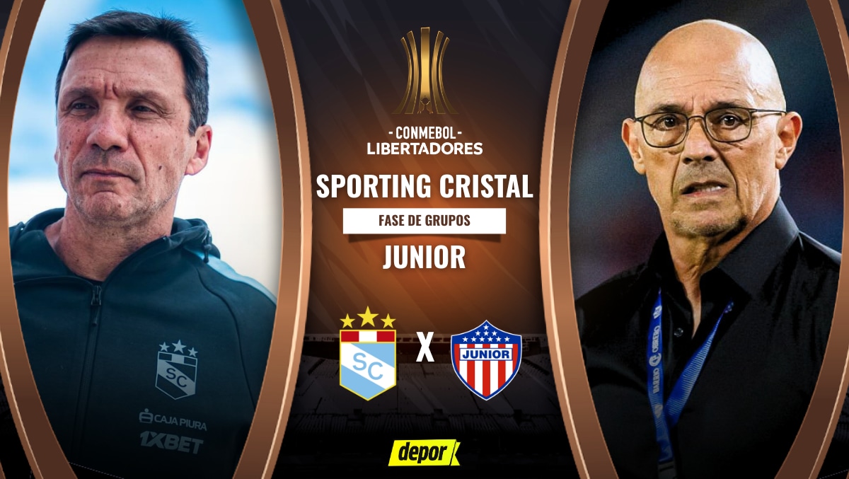 Sporting Cristal vs. Junior se enfrentan por la fecha 3 de la fase de grupos de la Copa Libertadores 2026. (Diseño: Depor)