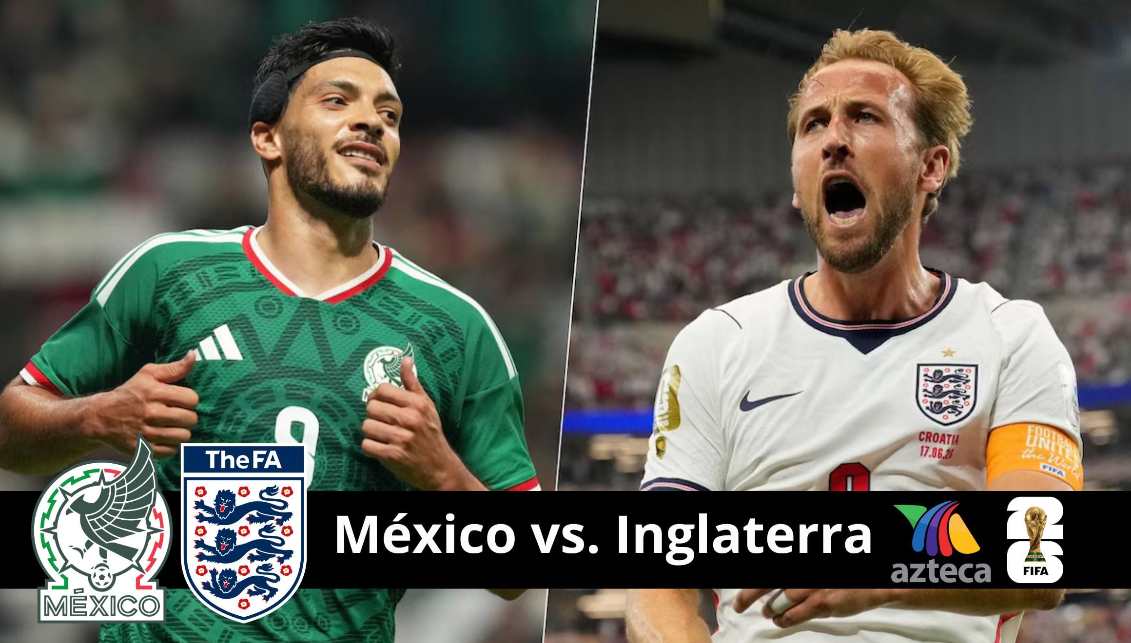 TV Azteca (Canal 7) televisa el partido México vs. Inglaterra EN VIVO EN DIRECTO por señal abierta y online los octavos de final de la Copa Mundial 2026 en el Estadio Azteca, Ciudad de México. (Foto: Composición Mag)