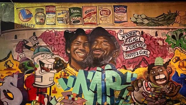 “La niña de papá”: seguidores pintaron un mural de Kobe Bryant junto a su hija en la ciudad de Los Ángeles