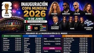 ¿A qué hora inicia la inauguración de la Copa Mundial de Fútbol 2026 el 11 de junio en México, Colombia y Estados Unidos? Horarios en el mundo