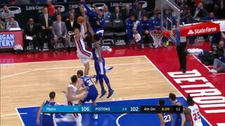 ¡Está en todas! El espectacular bloqueo de Joel Embiid en Pistons vs Philadelphia por NBA [VIDEO]