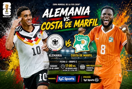TyC Sports transmitió el partido Alemania-Costa de Marfil por la fecha 2 del Mundial de Fútbol 2026