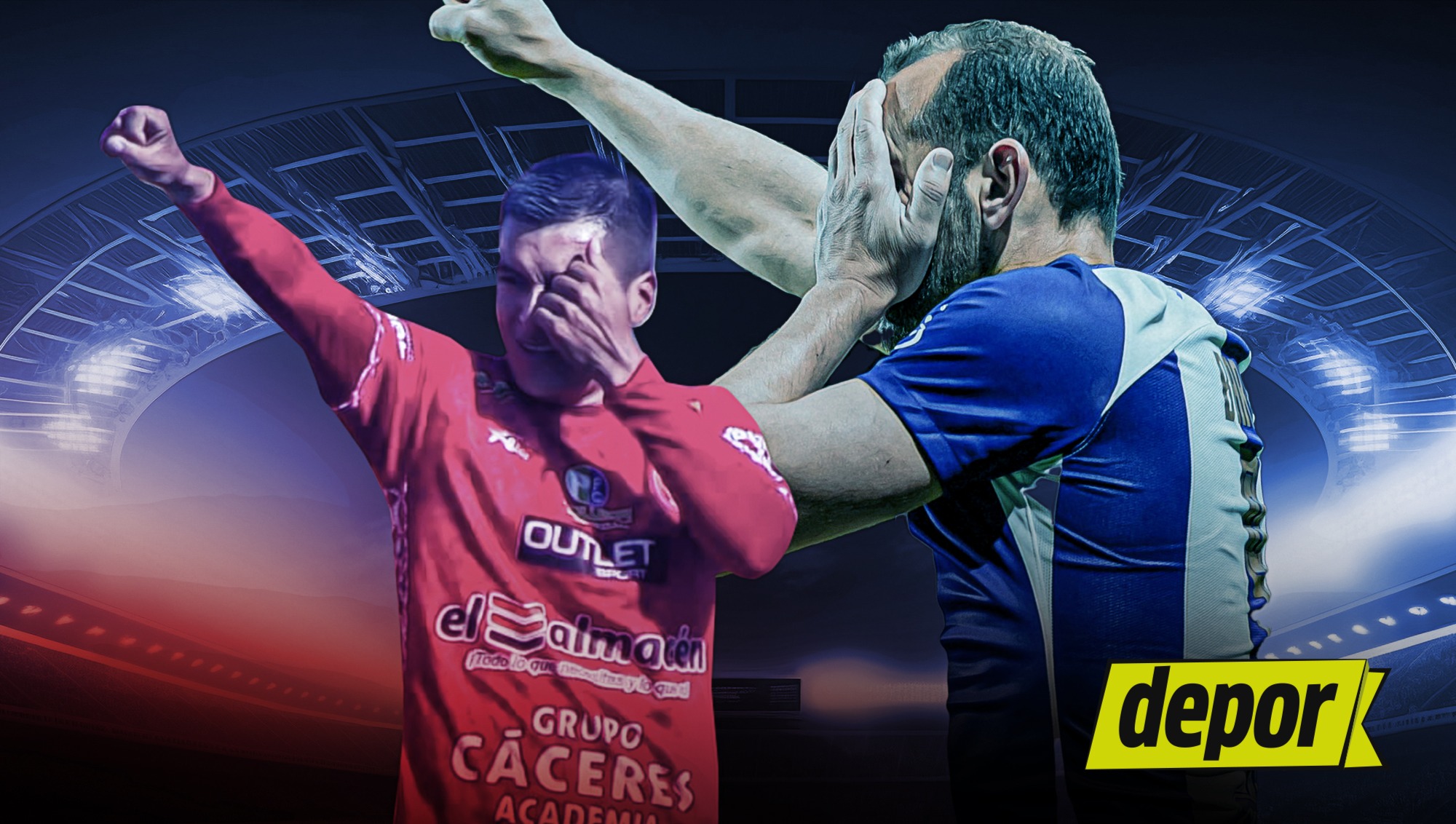 Dani Aliaga tiene 30 años, juega la Copa Perú con Sport Cáceres Nazarenas y celebra sus goles como Hernán Barcos. (Diseño: Christian Marlow)