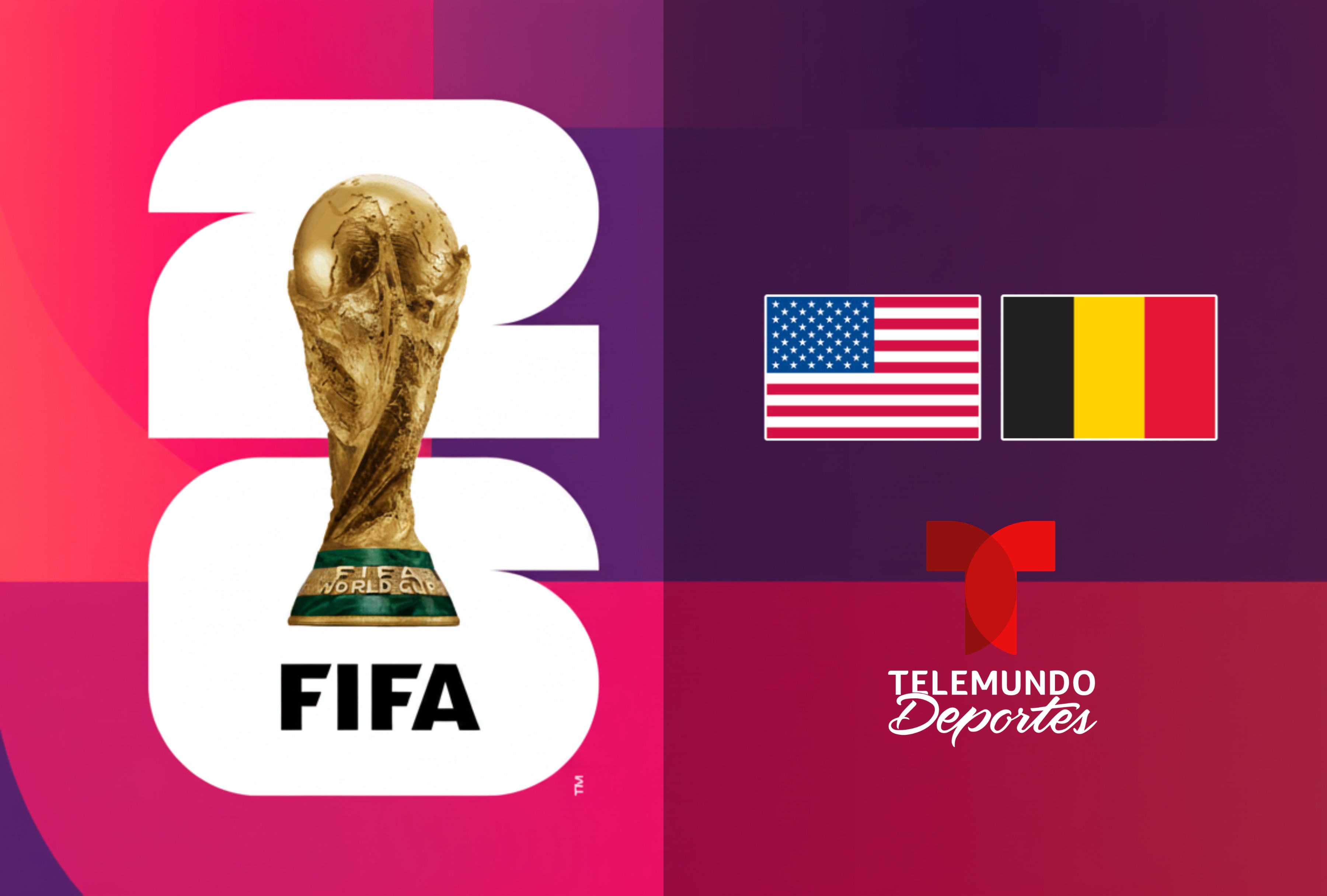 Cobertura de Telemundo Deportes en vivo gratis para el partido Estados Unidos vs. Bélgica por el Mundial 2026 en TV abierta y la aplicación oficial de streaming Peacock en EE.UU. | Crédito: fifa.com / Composición Depor