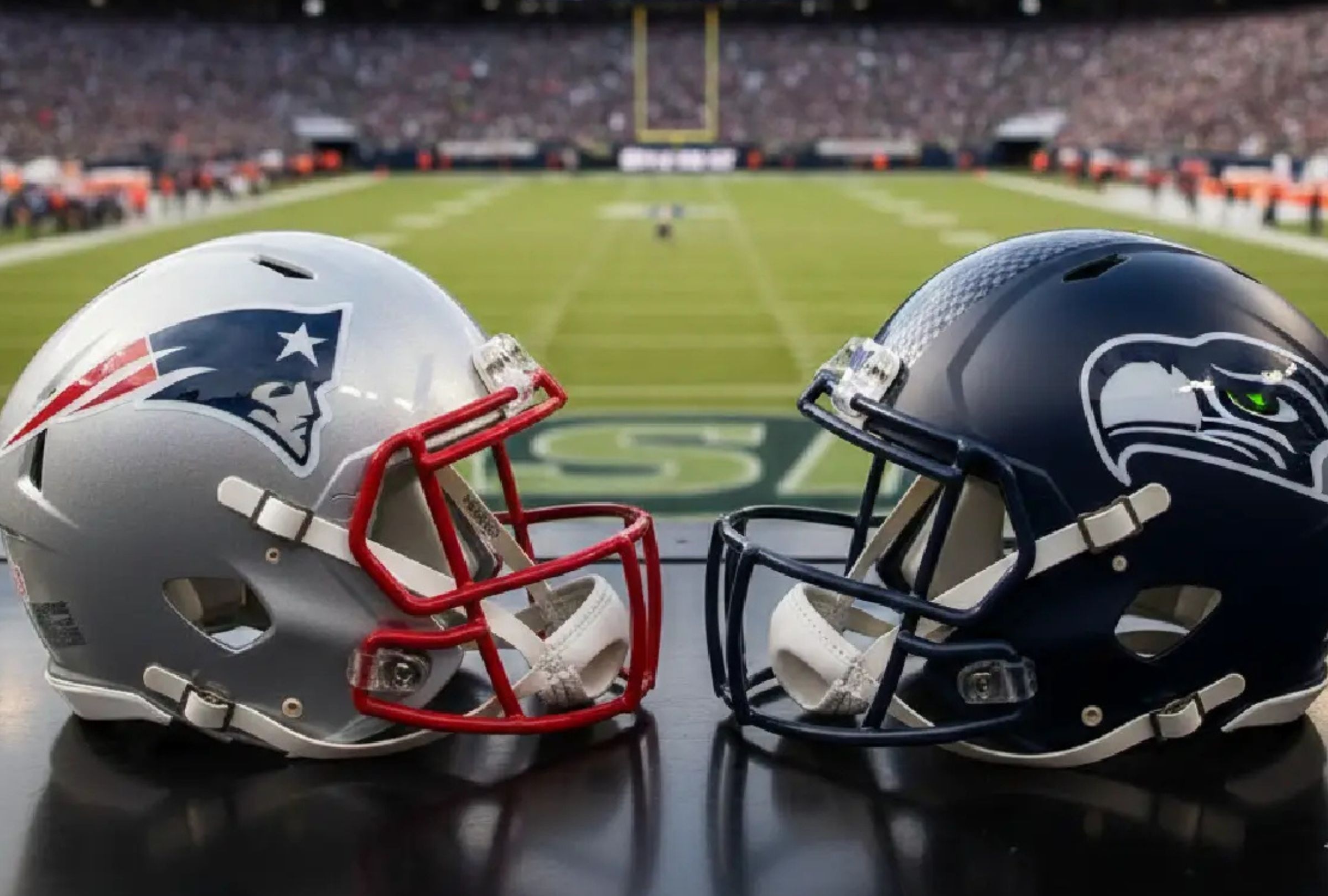 New England Patriots y Seattle Seahawks juegan este domingo 8 de febrero en el Levi’S Stadium de California. (Photo: Image created by Depor using Perplexity's AI)