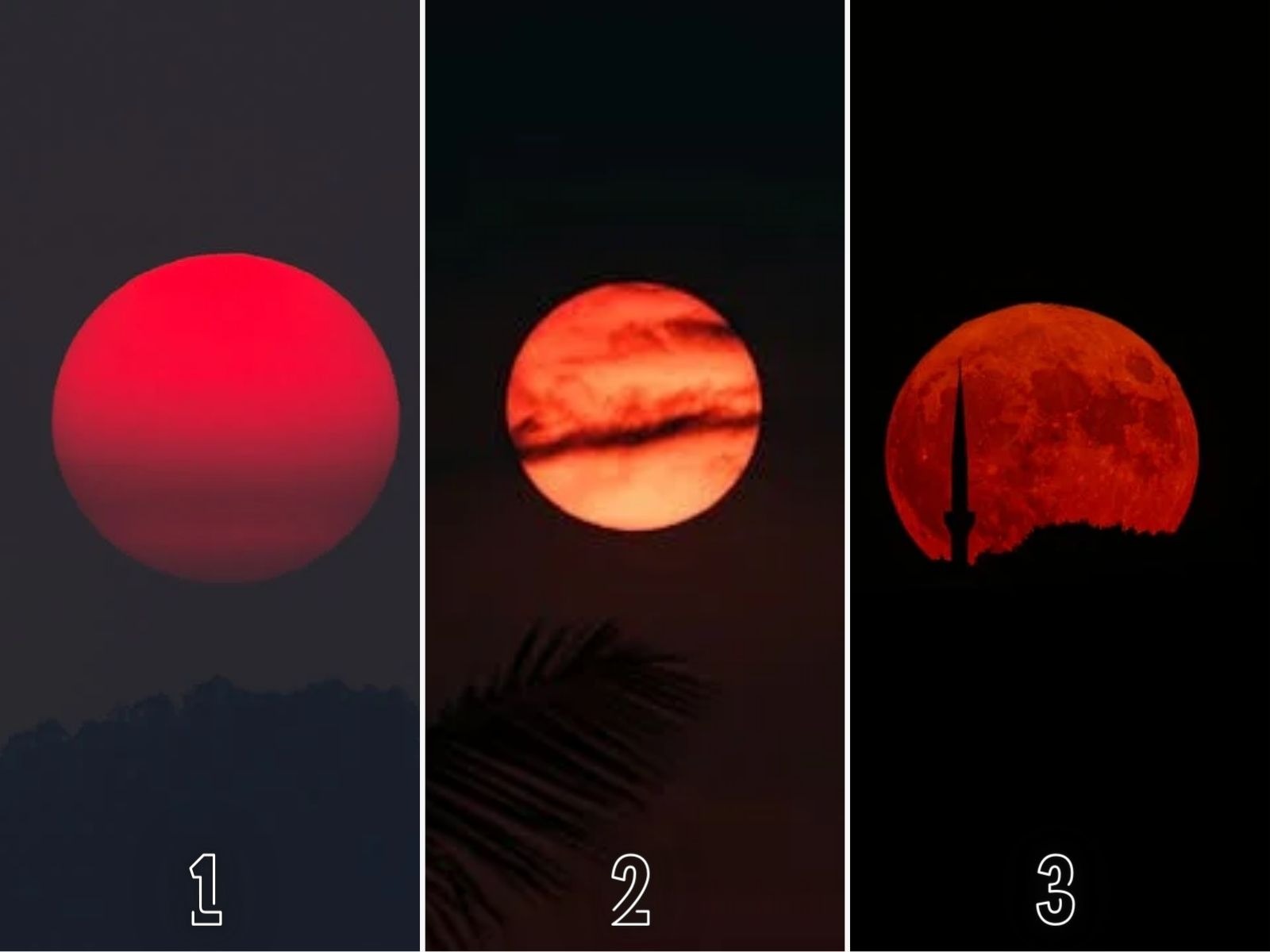 TEST VISUAL | De vez en cuando se pueden visualizar estas lunas de color rojo. (Foto: Composición Freepik / Depor)