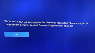 ¿Sabes cómo solucionar el error 39 de Disney Plus?