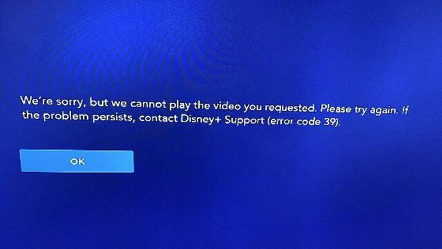 ¿Sabes cómo solucionar el error 39 de Disney Plus?