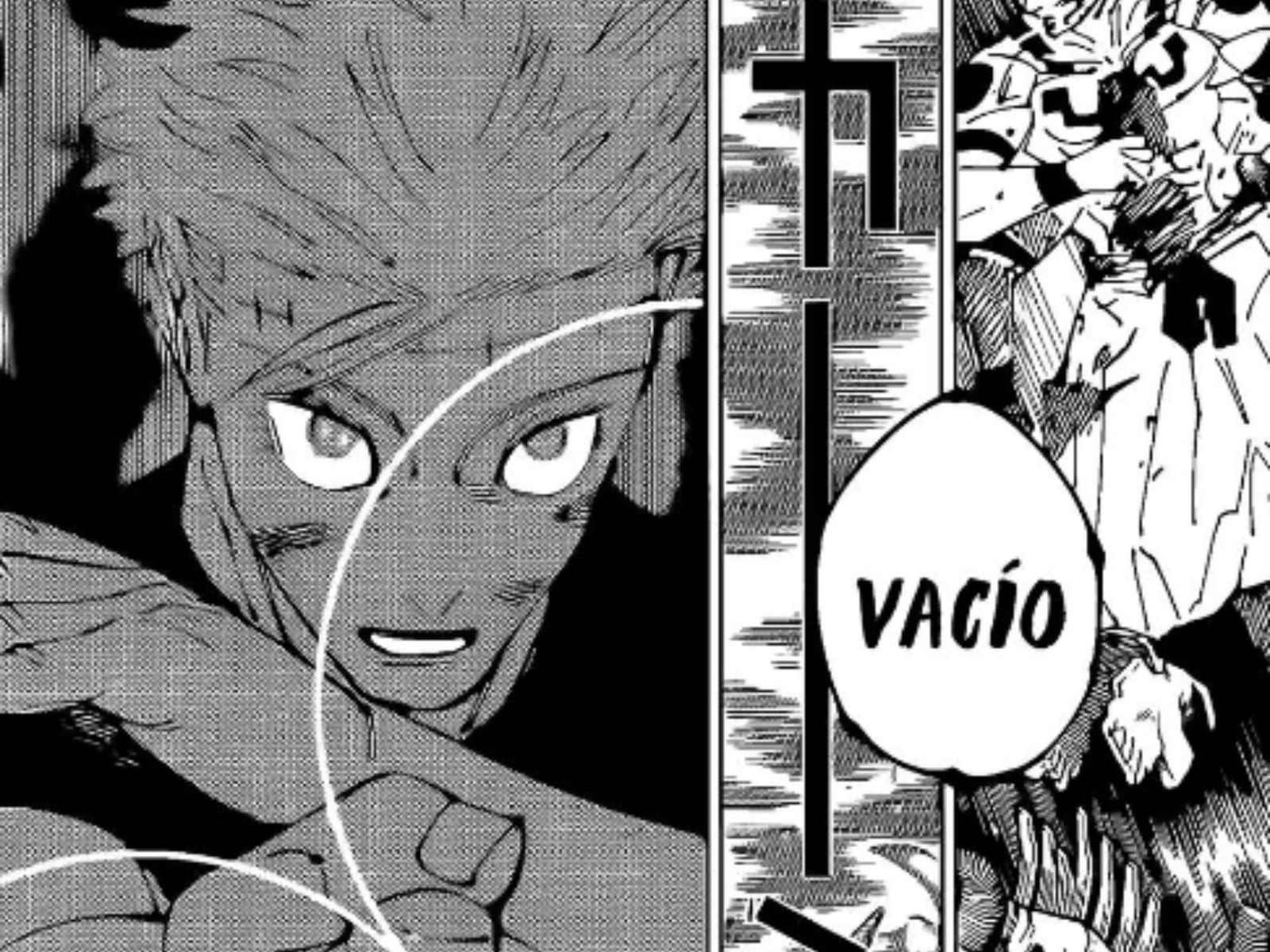 Yuta, en el cuerpo de Gojo, utiliza Púrpura en el final del episodio 262 (Foto: Shueisha)