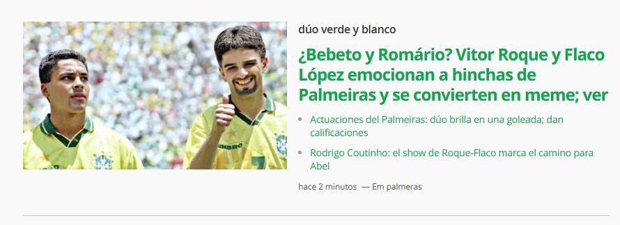 Reacción de prensa brasileña por triunfo de Palmeiras ante Universitario. (Captura: Globo Esporte)