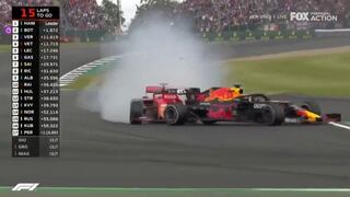 ¡Qué tal choque! Sebastian Vettel impactó con Max Verstappen en el Gran Premio de Gran Bretaña [VIDEO]
