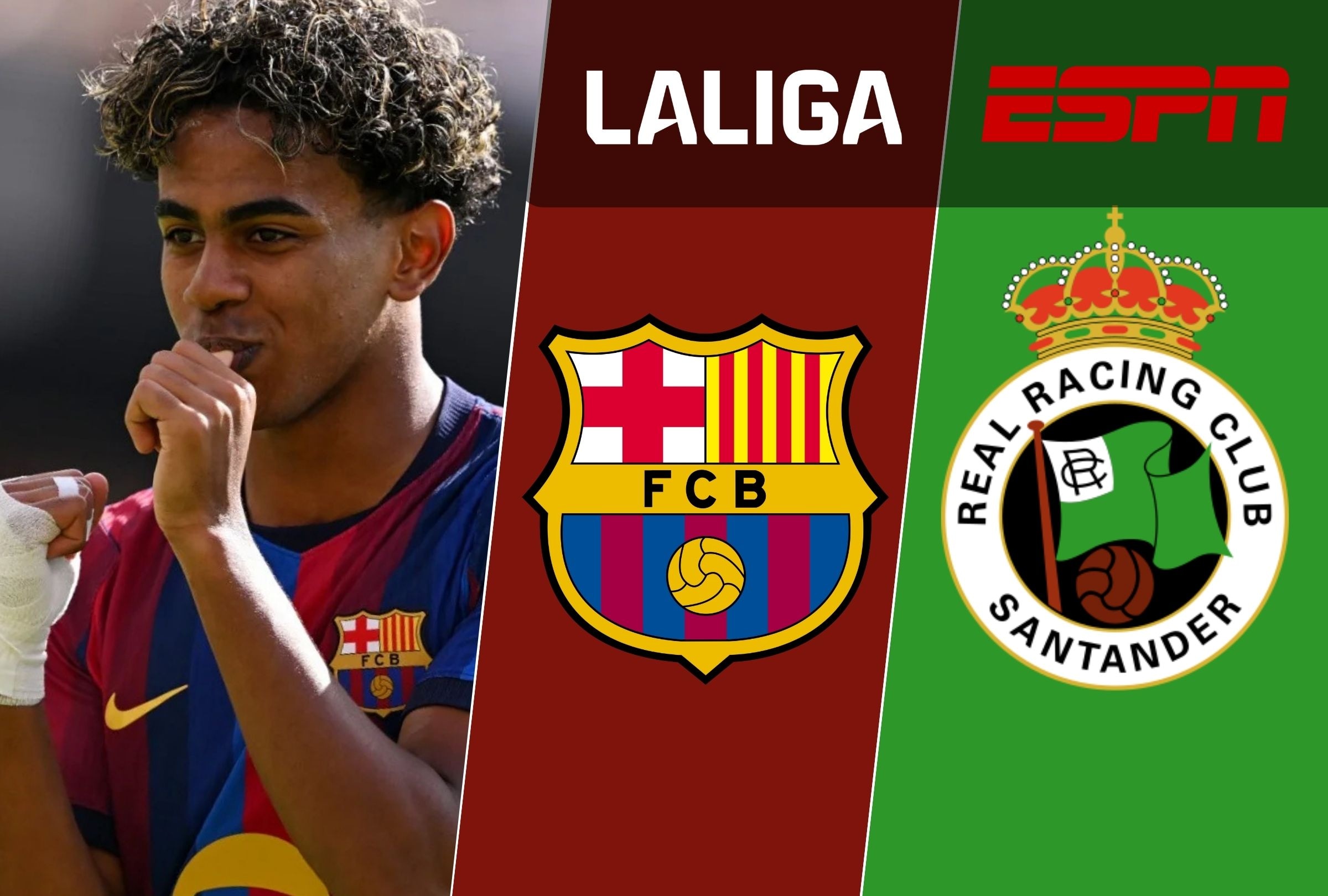 ESPN y Disney Plus transmiten el partido FC Barcelona vs. Racing Santander por la jornada 6 de LaLiga EA Sports. (Foto: Composición Mag)