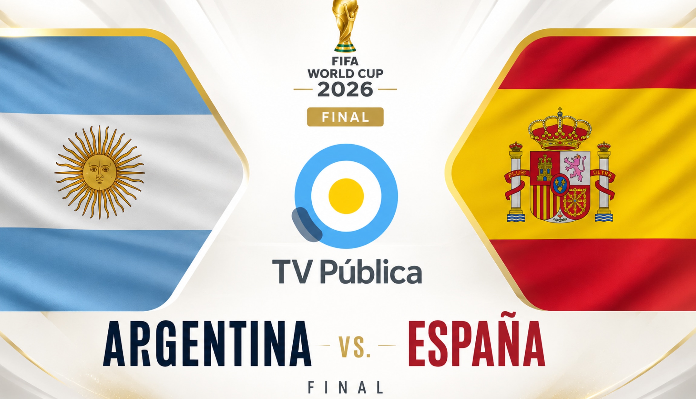 Señal de TV Pública EN VIVO para seguir la transmisión de Argentina vs. España en directo, este domingo 19 de julio, por la final del Mundial 2026. (Foto: Imagen creada por Depor utilizando la IA de Chat GPT)