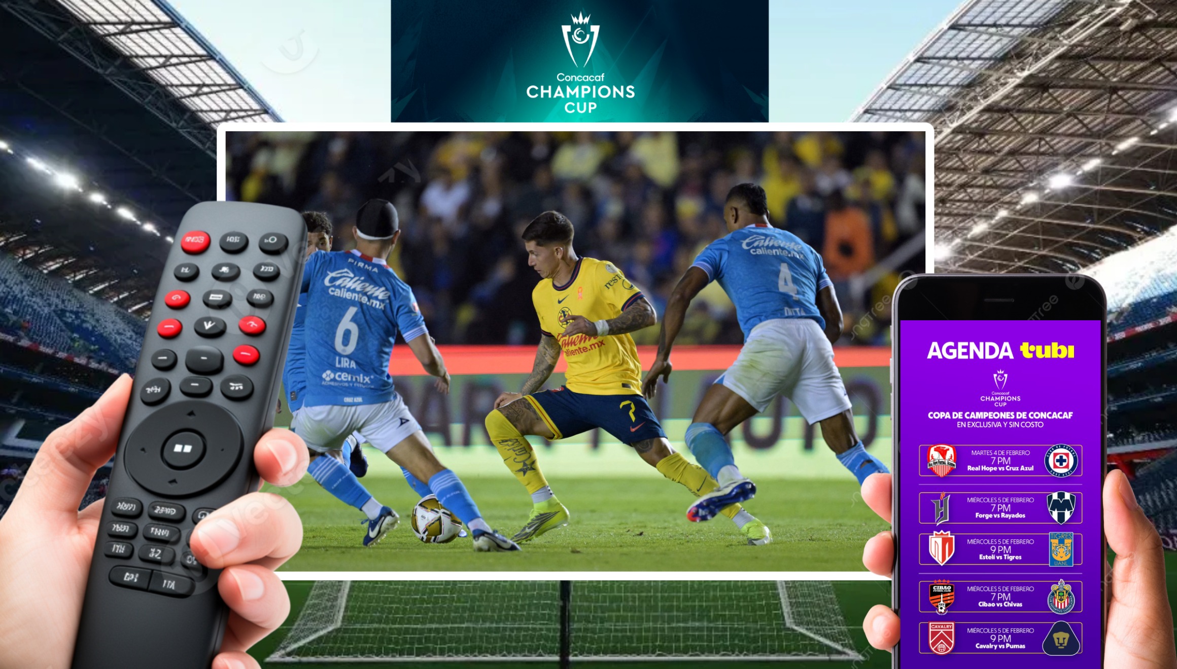 Club América y Cruz Azul miden fuerzas este martes 1 de abril por la ida de los cuartos de final de la Concachampions 2025 (Foto: Canva.com / Noé Yactayo)