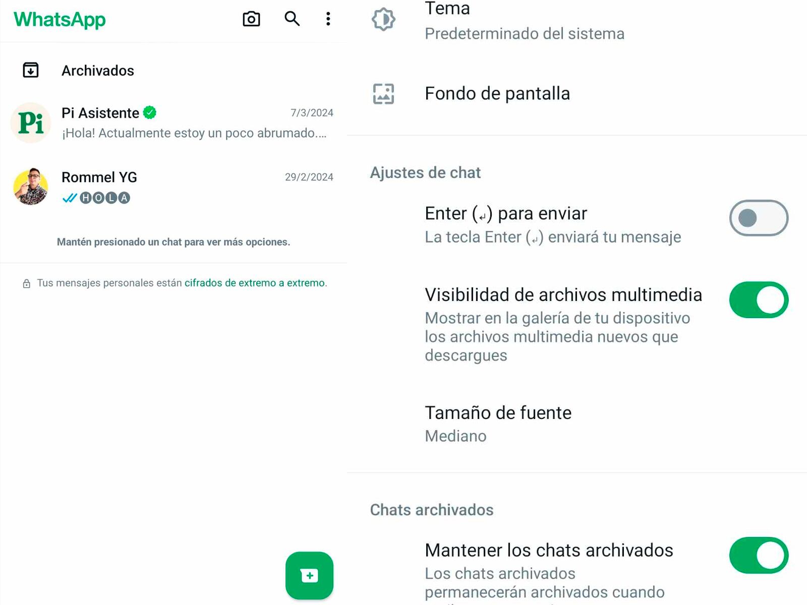 WHATSAPP | De esta manera puedes archivar tus conversaciones de WhatsApp y que esta no vuelvan a la pantalla principal de tu smartphone. (Foto: MAG - Rommel Yupanqui)