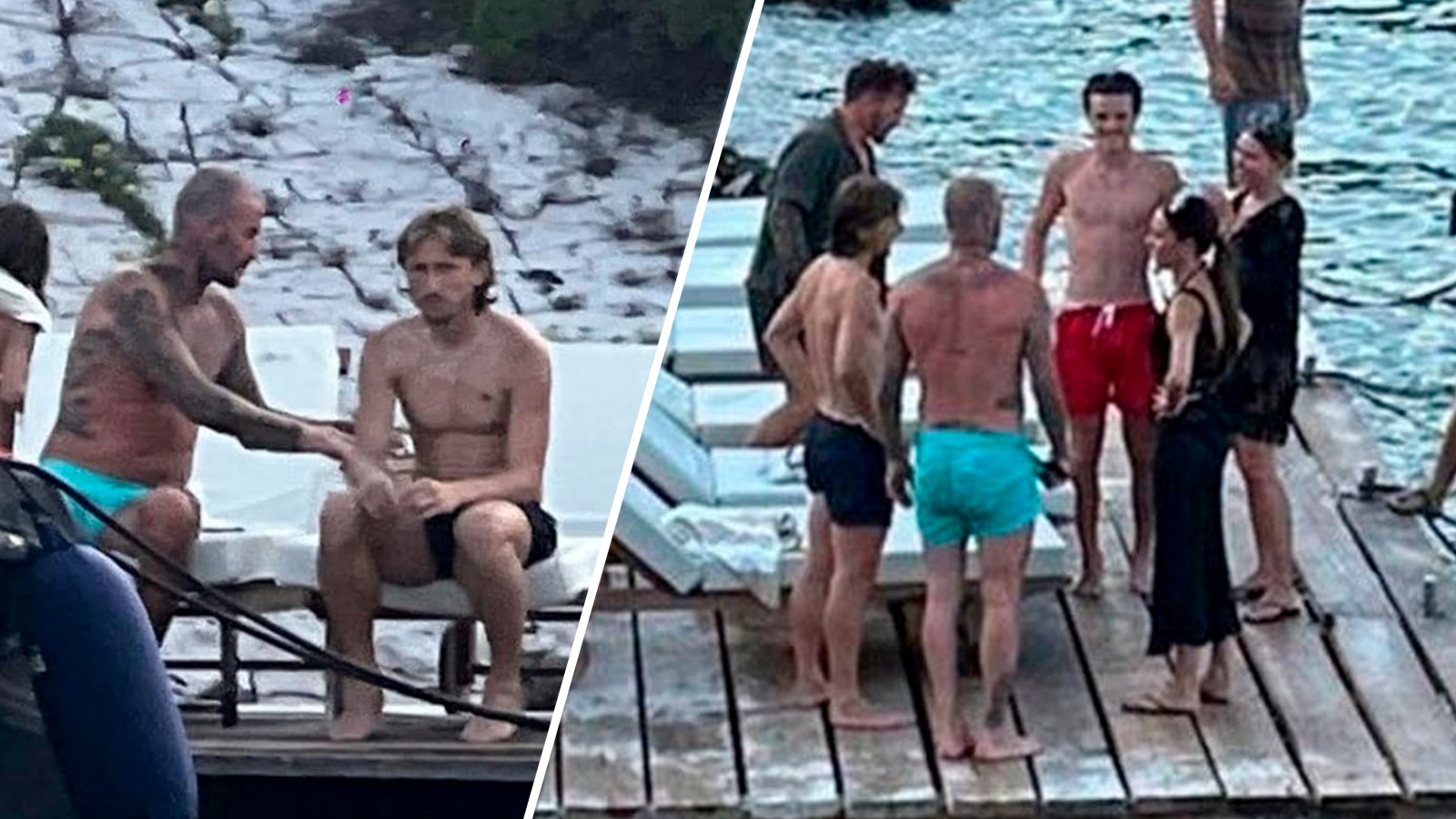 David Beckham visto junto a Luka Modric en Croacia. (Fotos: DuList)