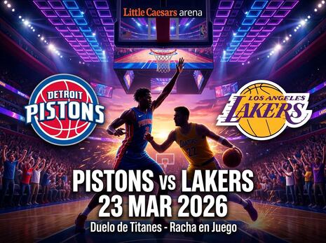 Pistons vs Lakers: el choque que hará temblar el Little Caesars Arena de Detroit este 23 de marzo