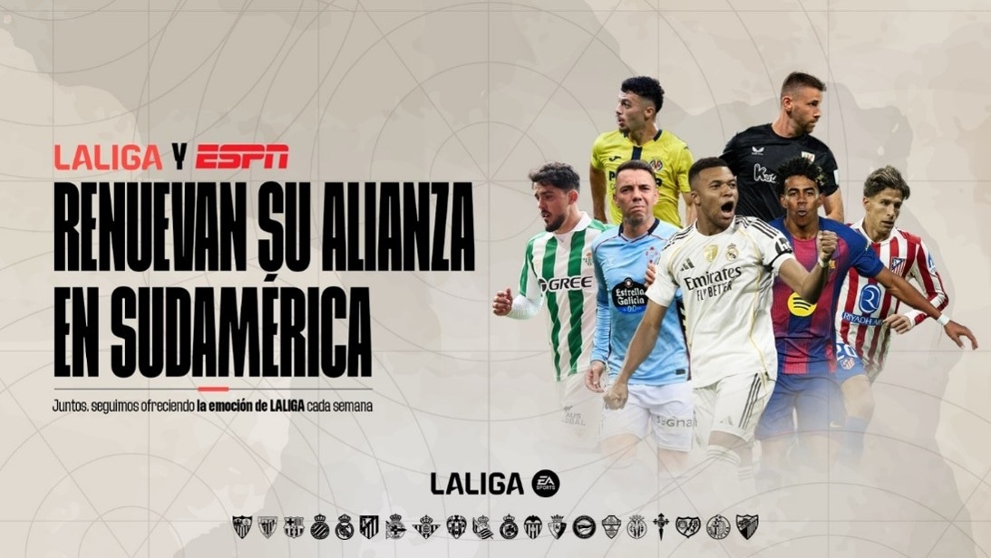 ESPN y LALIGA anuncian extensión de seis años sobre derechos de transmisión en los países hispanohablantes de Sudamérica. (Foto: LALIGA)