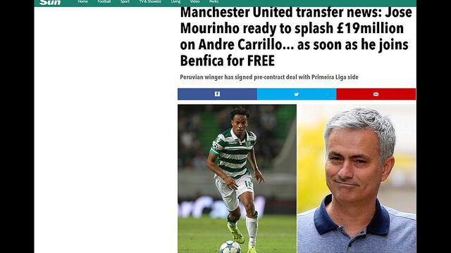 ¿André Carrillo al Manchester United?: así informa la prensa internacional