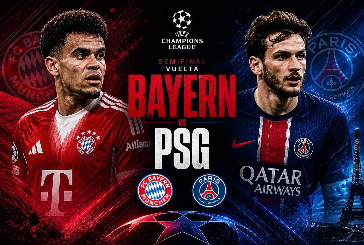 Bayern Munich vs PSG EN VIVO: horarios y canales TV para ver la semifinal vuelta de la Champions League desde el Allianz Arena.