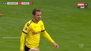 Lo celebró con la grada vacía: golazo de Thorgan Hazard para el 3-0 del Dortmund contra el Schalke 04 [VIDEO]