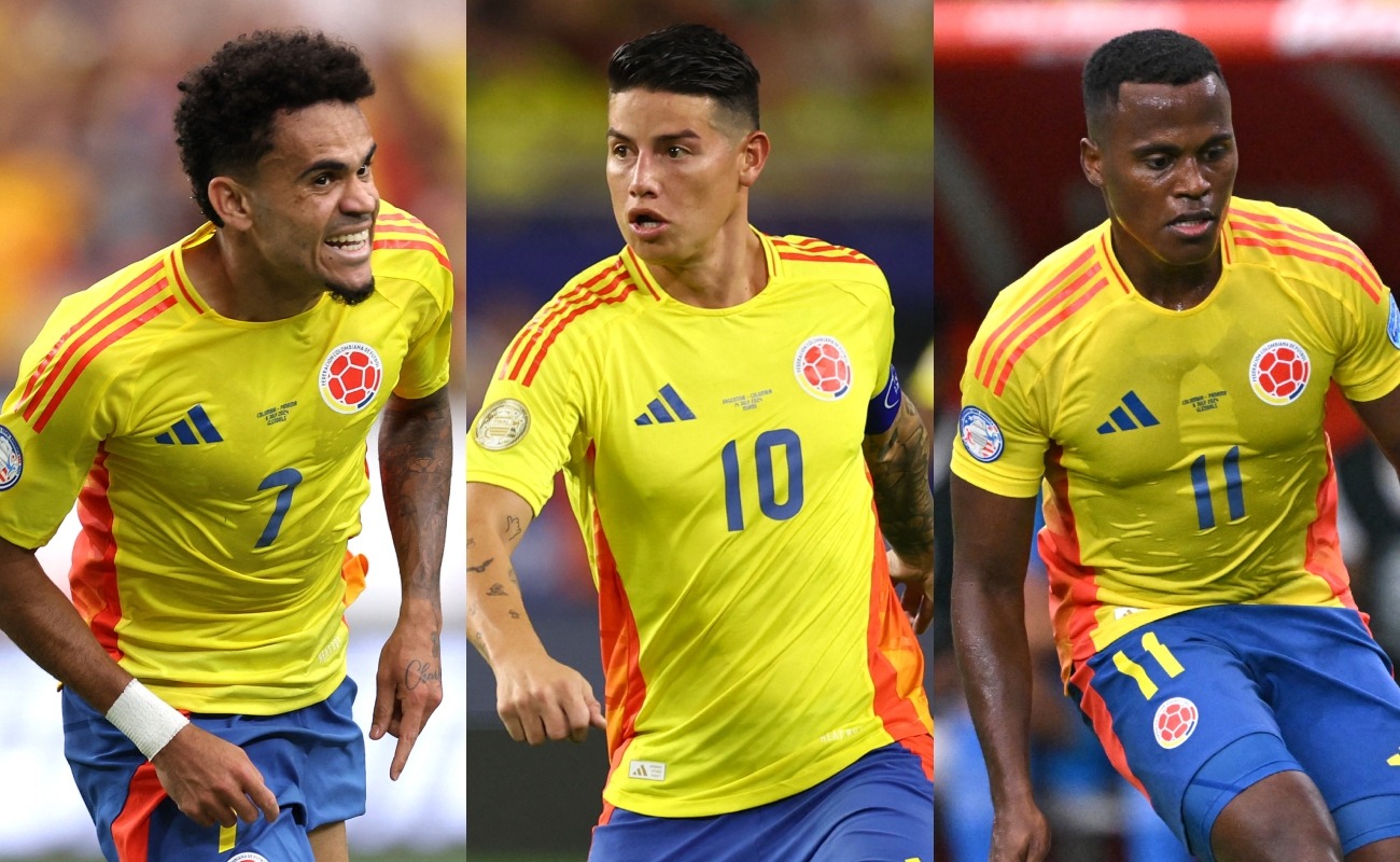 James Rodríguez, Luis Díaz y Jhon Arias destacan en la lista de convocados de Colombia para las Eliminatorias. (Foto: Composición / AFP)