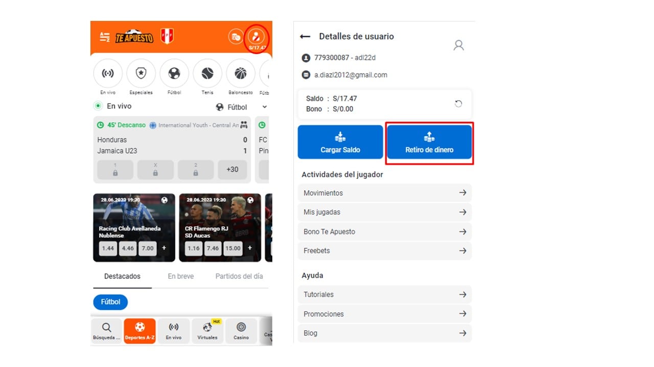 Cómo retirar te apuesto