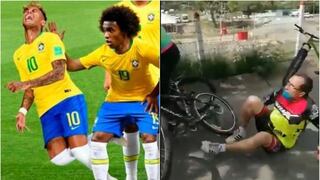 Ciclista finge un empujón de policía y es comparado con Neymar en las redes 
