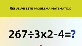 Resuelve la ecuación 267÷3x2-4 en 30 segundos: ¿Cuál es el resultado?