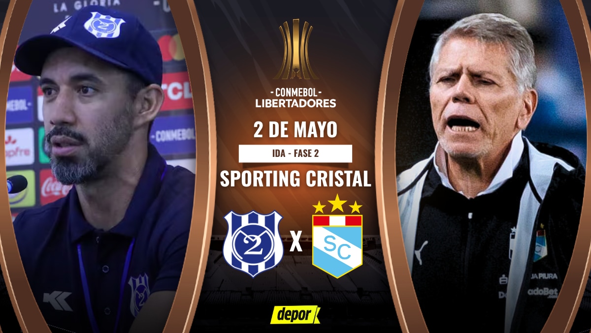 Sporting Cristal vs. 2 de Mayo se enfrentan por la Fase 2 de la Copa Libertadores 2026. (Diseño: Christian Marlow / Depor)