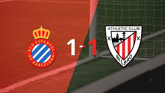 Termina el primer tiempo con una victoria para Espanyol vs Athletic Bilbao por 1-0