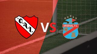 Termina el primer tiempo con una victoria para Independiente vs Arsenal por 2-0