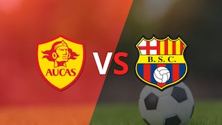 Termina el primer tiempo con una victoria para Aucas vs Barcelona por 2-0