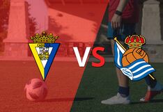 Termina el primer tiempo con una victoria para Real Sociedad vs Cádiz por 1-0