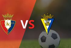 Termina el primer tiempo con una victoria para Osasuna vs Cádiz por 1-0