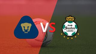 Termina el primer tiempo con una victoria para Santos Laguna vs Pumas UNAM por 3-0