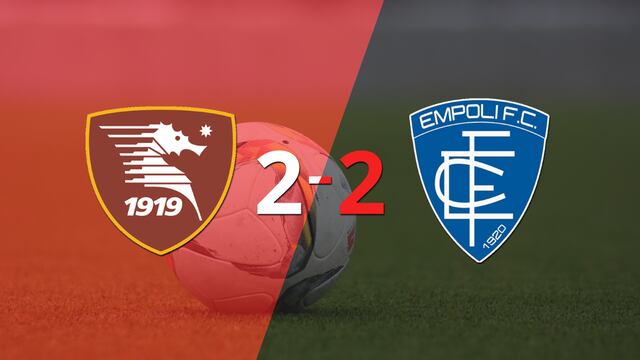 En un emocionante partido, Salernitana y Empoli empataron 2-2