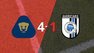 Pumas UNAM goleó 4-1 a Querétaro con doblete de Juan Dinenno