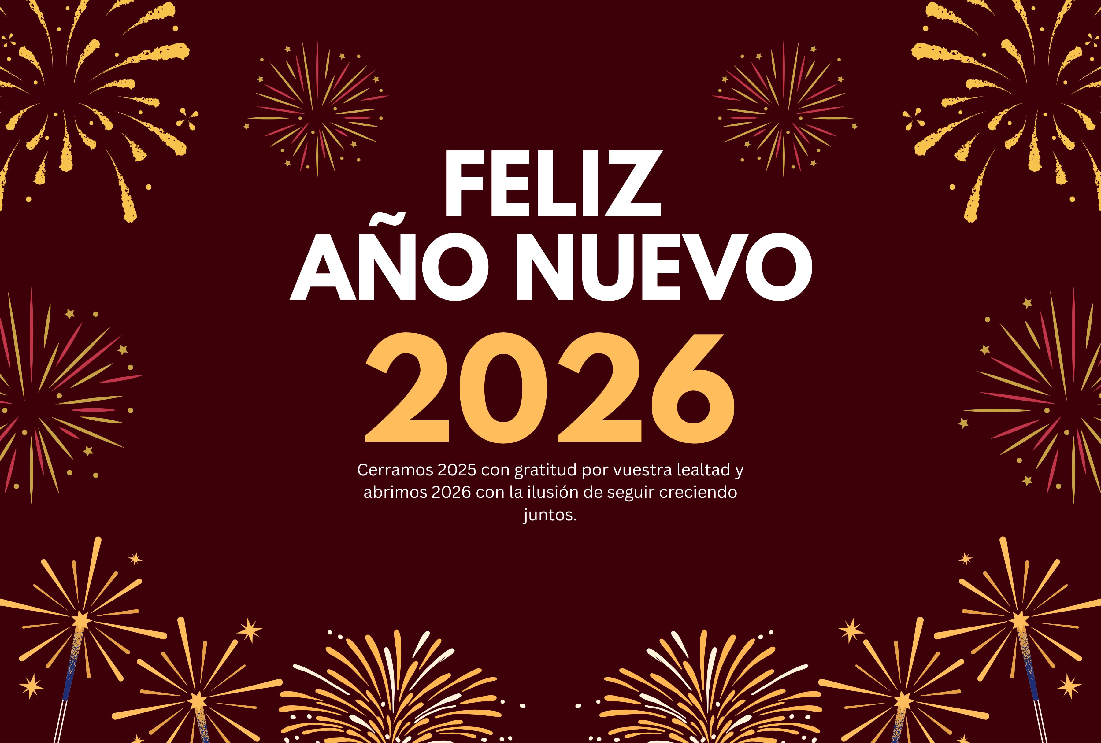 "Cerramos 2025 con gratitud por vuestra lealtad y abrimos 2026 con la ilusión de seguir creciendo juntos." | Crédito: canva.com / Composición Depor