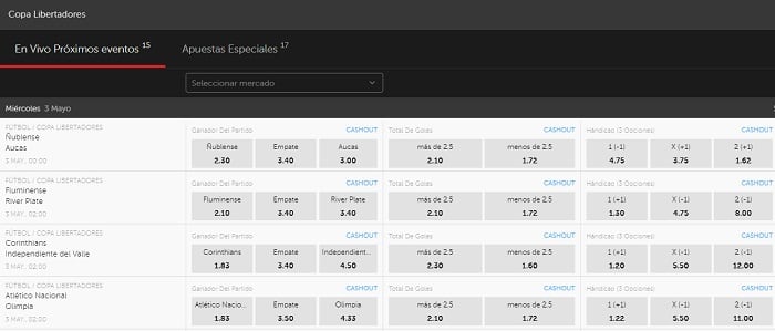 Apuestas Copa Libertadores Betsafe