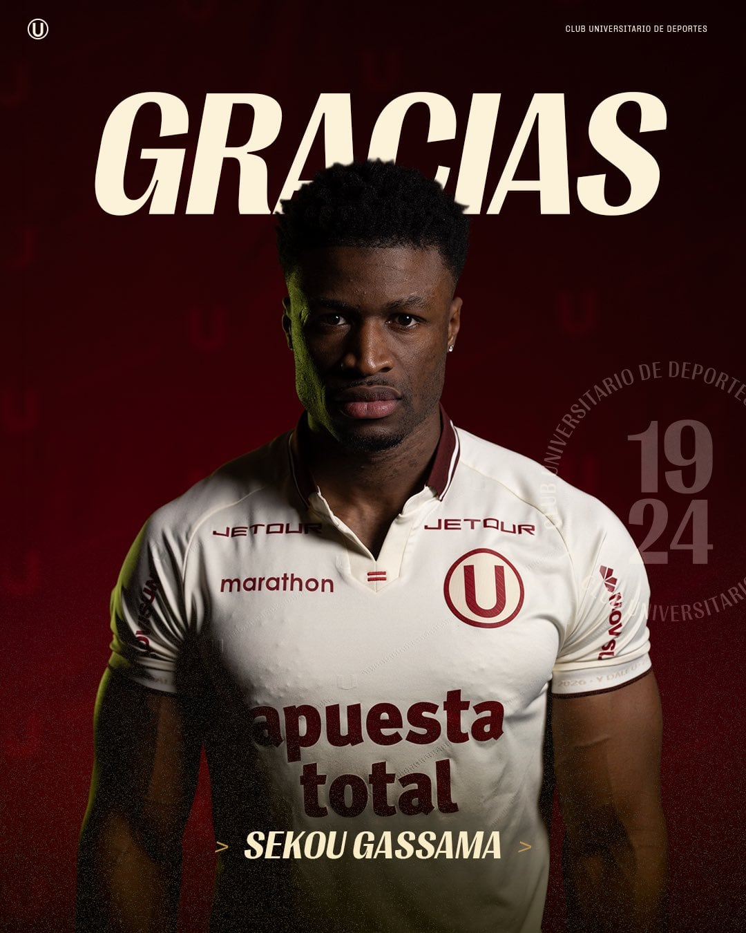 "Agradecemos a Sekou Gassama por el profesionalismo mostrado en su paso por el club", fue el mensaje de despedida de la 'U' en redes sociales. (Foto: Universitario)