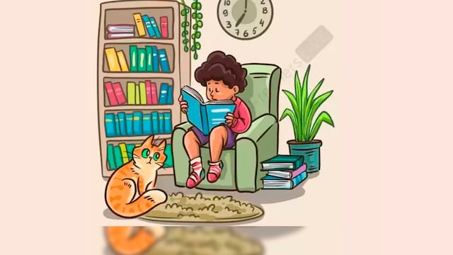 Te desafío a detectar el error en la imagen del niño leyendo el libro